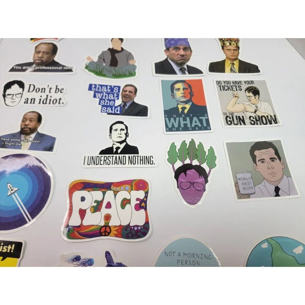 45 Vinyl Sticker Lot The Office Beatles Nature Animals Peace Laptop Water Bottle